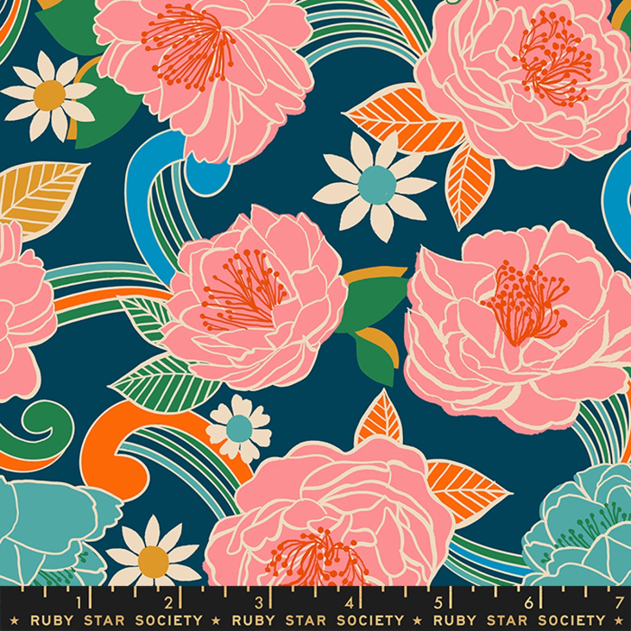 Patchwork Baumwolle - Melody Miller - Curio - Efflorescent Large Floral Flower Galaxy